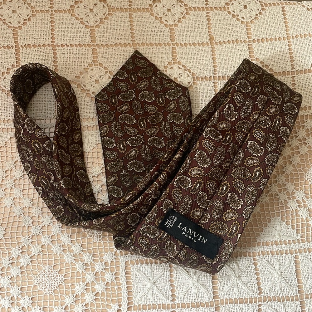 Vtg Lanvin‎ 100% Silk Tie